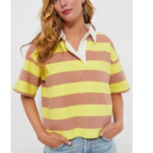 Tuckernuck Citron Stripe Cotton Wesley Rugby Shirt